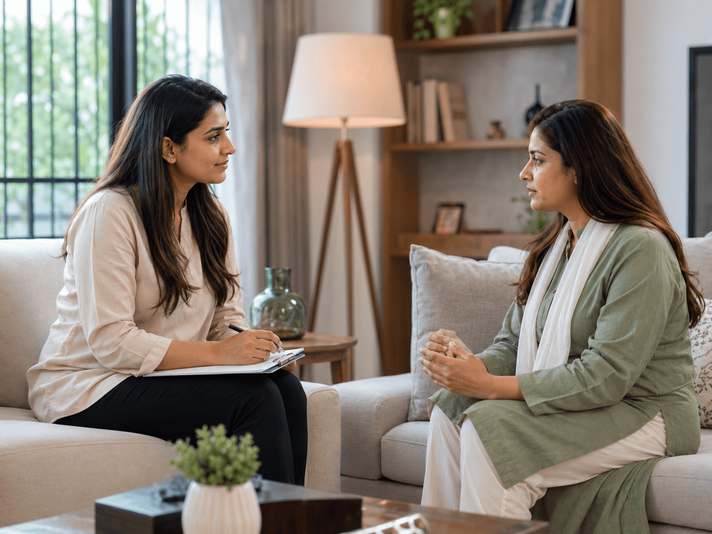 Private psychology consultation in a comfortable setting